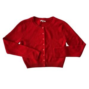 Reformation Clara Cashmere Cardigan Red